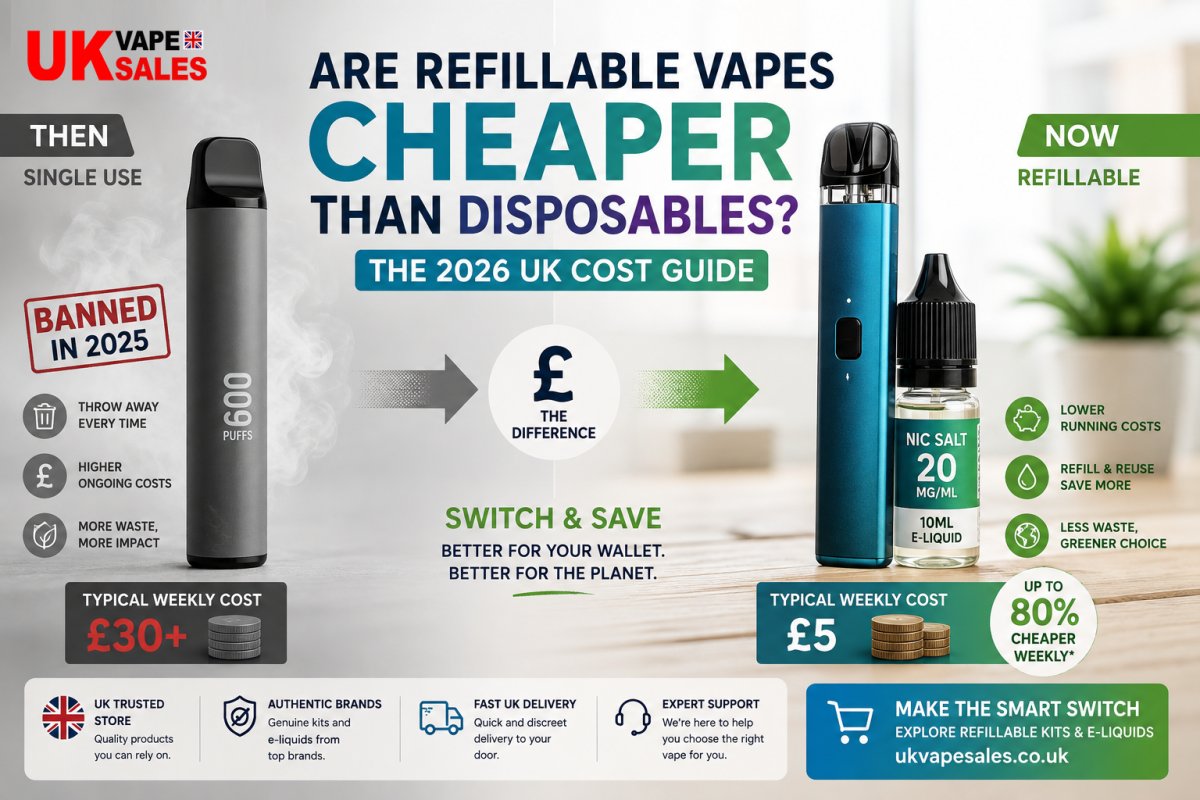 Are Refillable Vapes Cheaper Than Disposables? The 2026 UK Cost Guide - UK Vape Sales