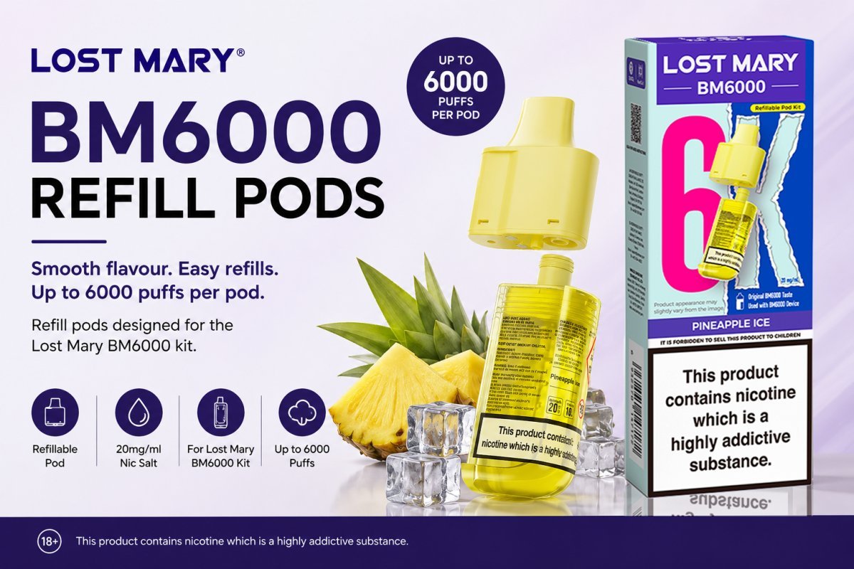 Lost Mary BM6000 Refill Pods: The Ultimate Guide to the 6000-Puff System - UK Vape Sales