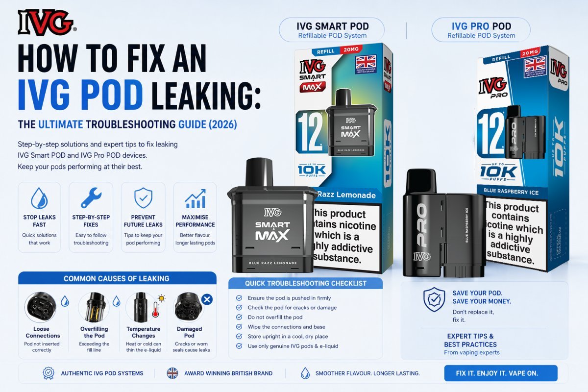 How to Fix an IVG Pod Leaking: The Ultimate Troubleshooting Guide (2026) - UK Vape Sales