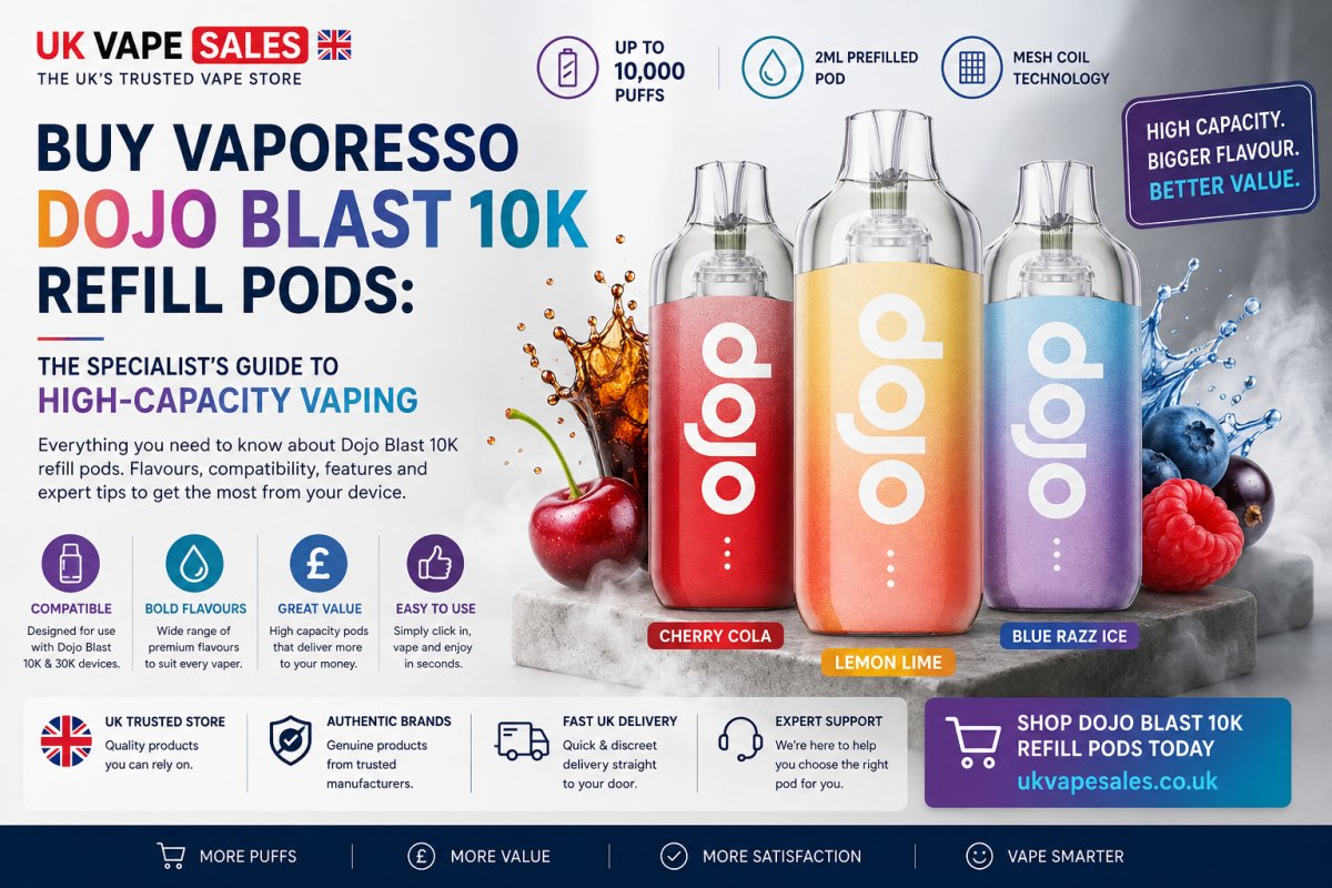 Buy Vaporesso Dojo Blast 10k Refill Pods: The Specialist’s Guide to High-Capacity Vaping - UK Vape Sales