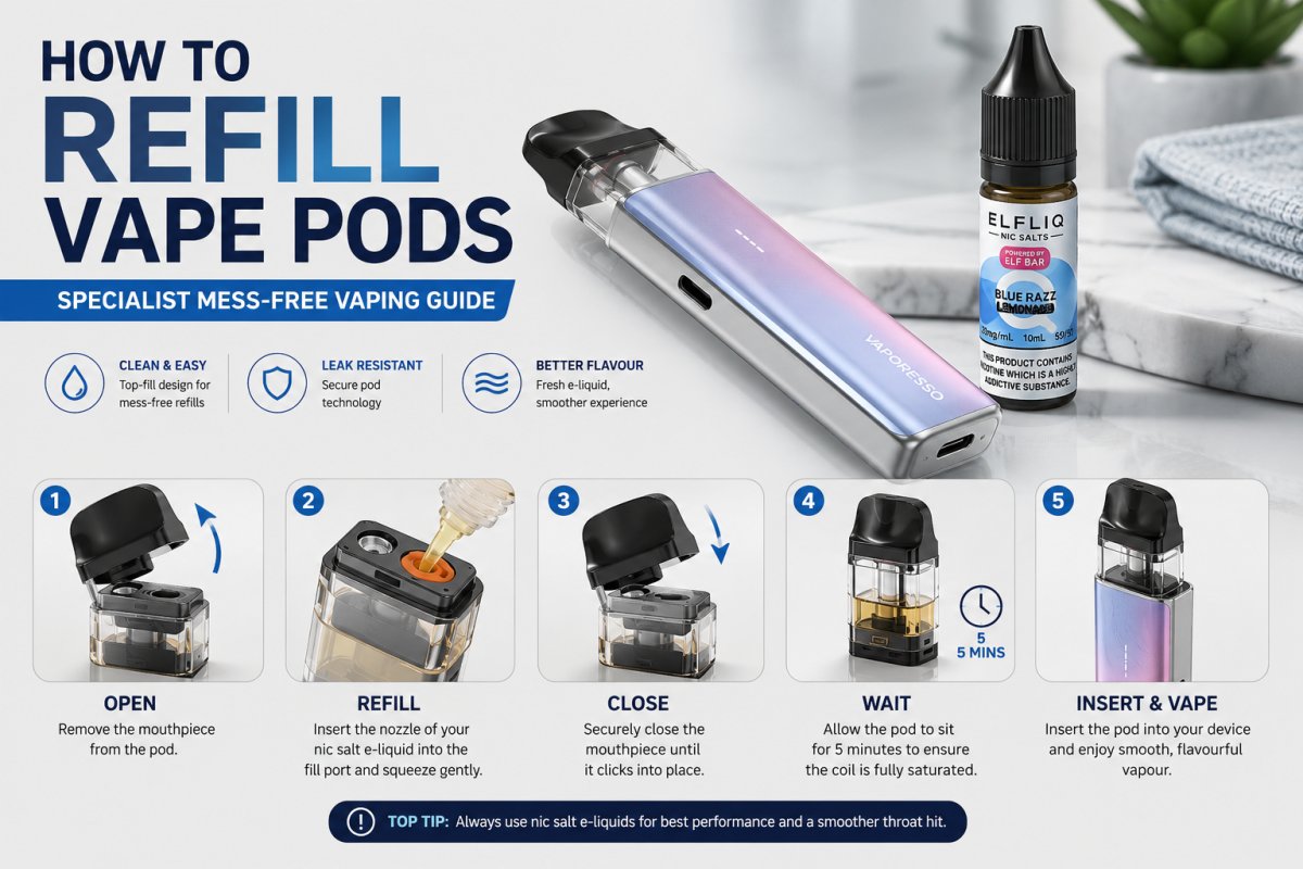 How to Refill Vape Pods: Specialist Mess-Free Vaping Guide - UK Vape Sales