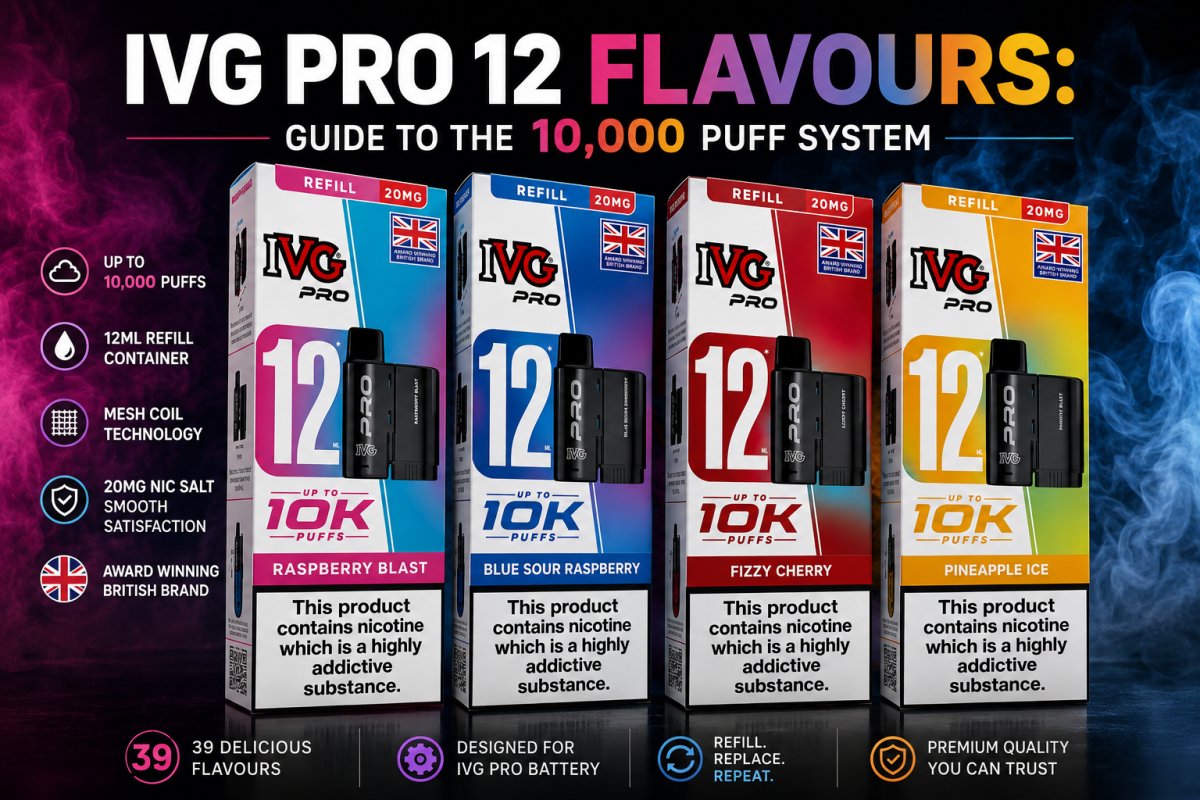 IVG Pro 12 Flavours: Guide to the 10,000 Puff System