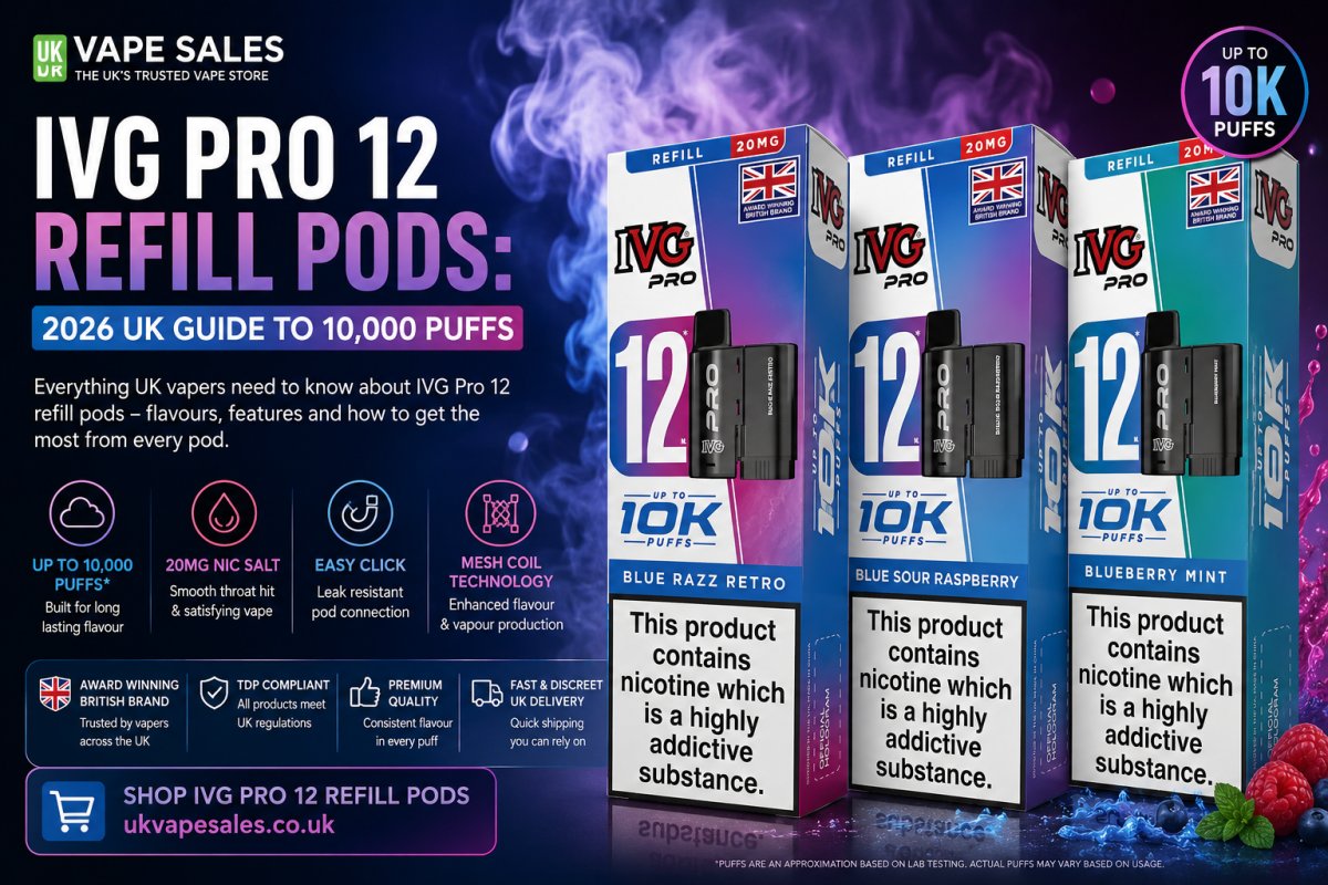 IVG Pro 12 Refill Pods: 2026 UK Guide to 10,000 Puffs