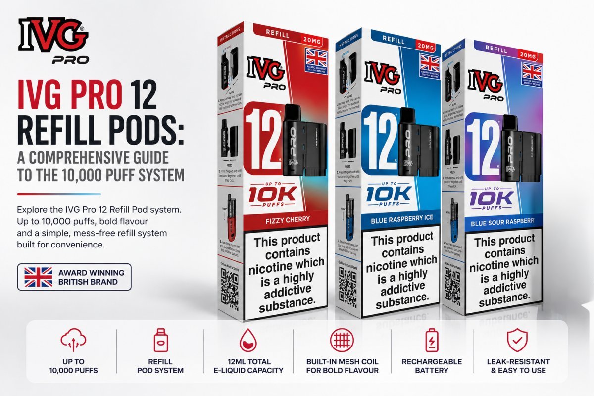 IVG Pro 12 Refill Pods: A Comprehensive Guide to the 10,000 Puff System - UK Vape Sales