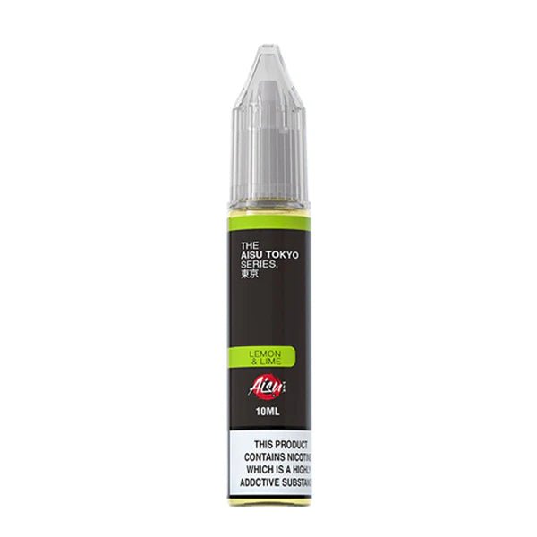 Aisu Tokyo Nic Salts lemon & lime 10ml nic salt bottle on a white background - uk vape sales