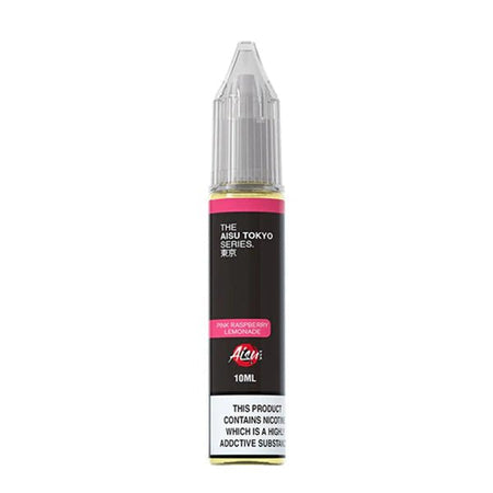 Aisu Tokyo Nic Salts pink raspberry lemonade 10ml nic salt bottle on a white background - uk vape sales