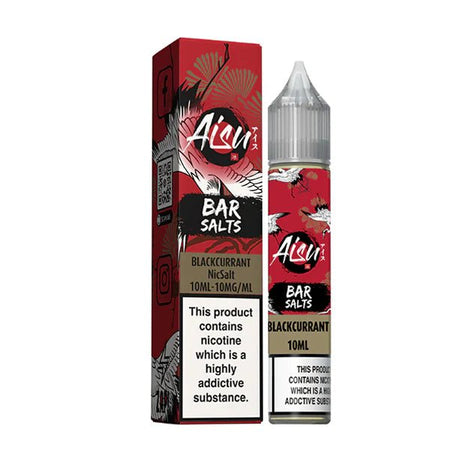 Aisu Bar Salts blackcurrant 10ml nic salt bottle with packaging on white background - uk vape sales