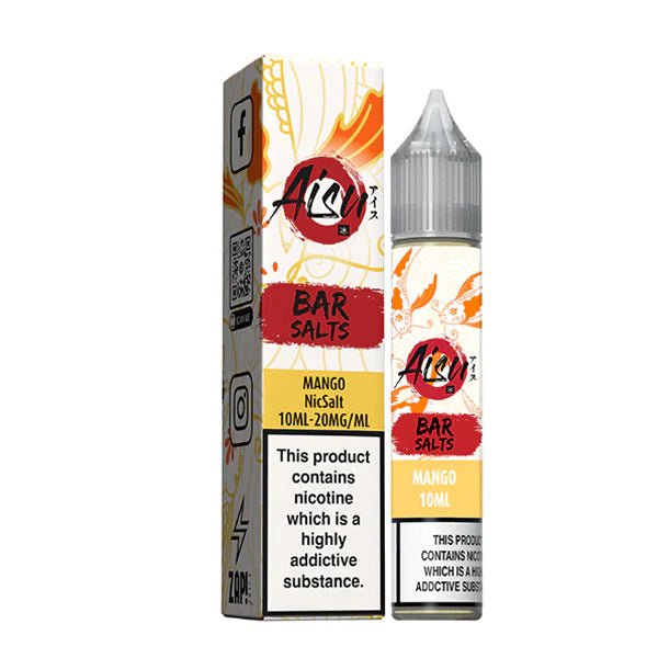 Aisu Bar Salts mango 10ml nic salt bottle with packaging on white background - uk vape sales