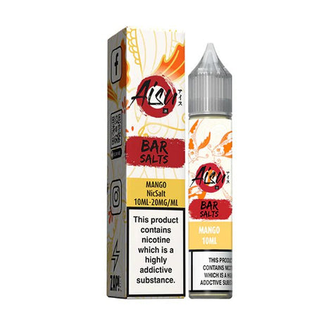 Aisu Bar Salts mango 10ml nic salt bottle with packaging on white background - uk vape sales