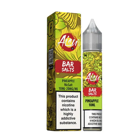 Aisu Bar Salts pineapple 10ml nic salt bottle with packaging on white background - uk vape sales