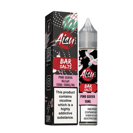 Aisu Bar Salts pink guava 10ml nic salt bottle with packaging on white background - uk vape sales