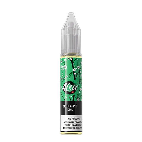 Aisu Nic Salts green apple 10ml nic salt bottle on white background - uk vape sales