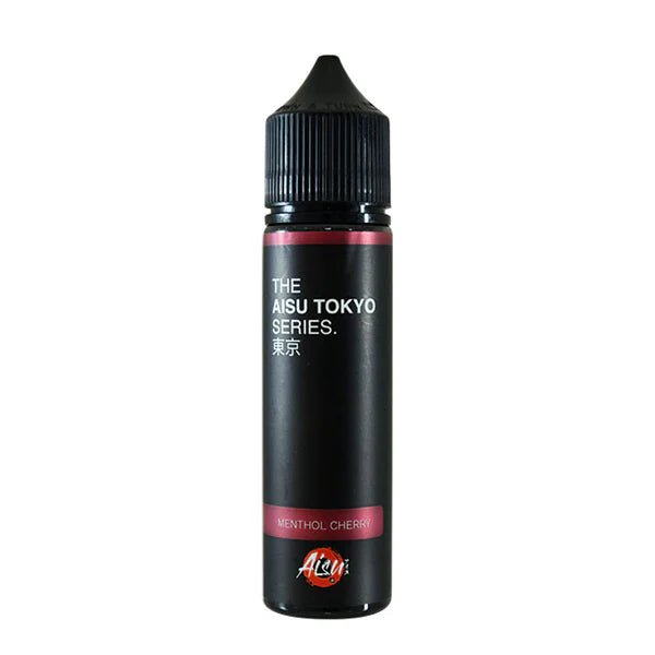 Aisu Tokyo E-Liquid menthol cherry 50ml shortfill bottle on white background - uk vape sales