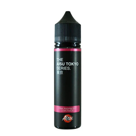 Aisu Tokyo E-Liquid pink raspberry lemonade 50ml shortfill bottle on white background - uk vape sales