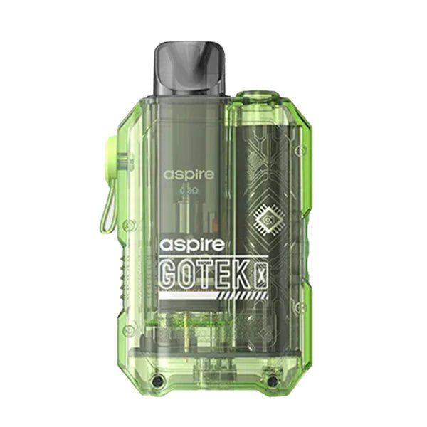 Aspire Gotek X Vape Kit - Translucent Green Kit On White Background - UK Vape Sales
