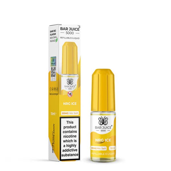 Bar Juice 5000 Nic Salts nrg ice 10ml nic salt bottle with packaging on white background - uk vape sales