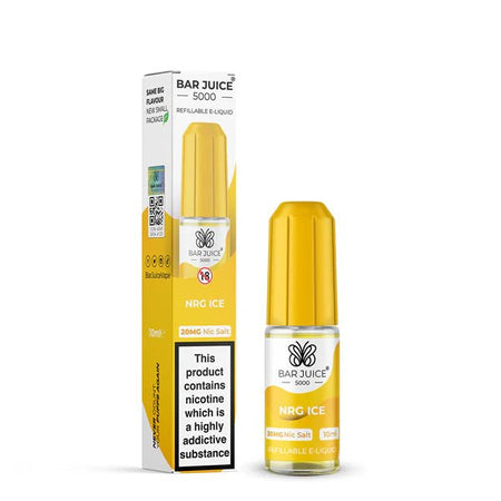 Bar Juice 5000 Nic Salts nrg ice 10ml nic salt bottle with packaging on white background - uk vape sales