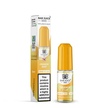 Bar Juice 5000 Nic Salts orange zest 10ml nic salt bottle with packaging on white background - uk vape sales