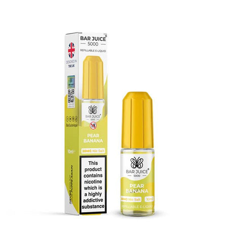 Bar Juice 5000 Nic Salts pear banana 10ml nic salt bottle with packaging on white background - uk vape sales