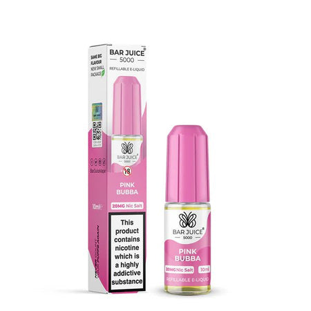 Bar Juice 5000 Nic Salts pink bubba 10ml nic salt bottle with packaging on white background - uk vape sales