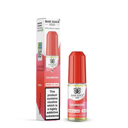 Bar Juice 5000 Nic Salts rainbow 10ml nic salt bottle with packaging on white background - uk vape sales