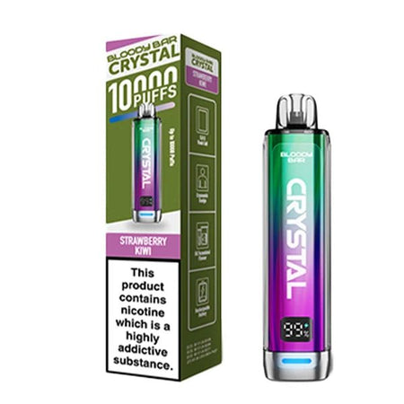 Bloody bar crystal 10k vape kit strawberry kiwi device and packaging on a white background - uk vape sales