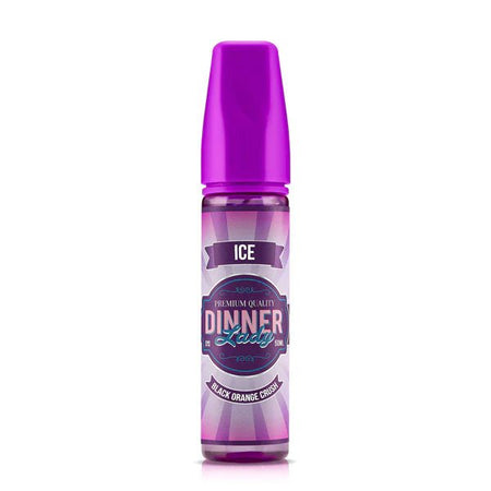 Dinner Lady E-Liquid black orange crush ice 50ml shortfill bottle on a white background - UK vape sales