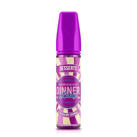 Dinner Lady E-Liquid blackberry crumble desserts 50ml shortfill bottle on a white background - UK vape sales