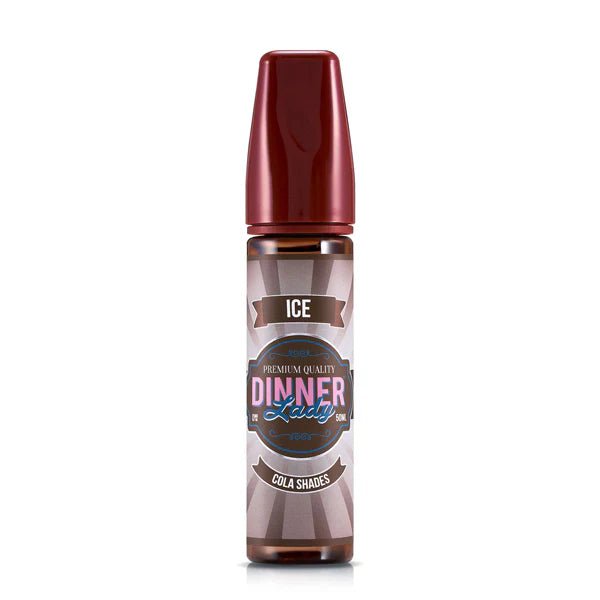 Dinner Lady E-Liquid cola shades ice 50ml shortfill bottle on a white background - UK vape sales