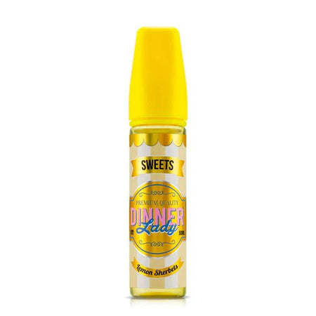 Dinner Lady E-Liquid lemon sherbet sweets 50ml shortfill bottle on a white background - UK vape sales