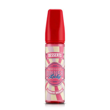 Dinner Lady E-Liquid strawberry macaroon desserts 50ml shortfill bottle on a white background - UK vape sales