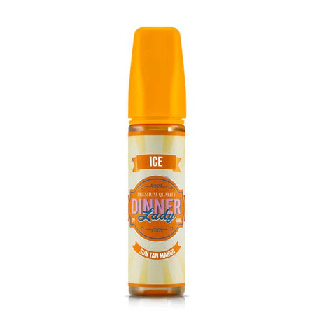 Dinner Lady E-Liquid sun tan mango ice 50ml shortfill bottle on a white background - UK vape sales