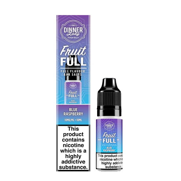 Dinner Lady Fruit Full Bar Salts blue raspberry 10ml nic salt bottle with packaging on white background - uk vape sale