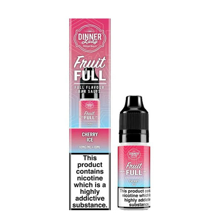 Dinner Lady Fruit Full Bar Salts cherry ice 10ml nic salt bottle with packaging on white background - uk vape sale