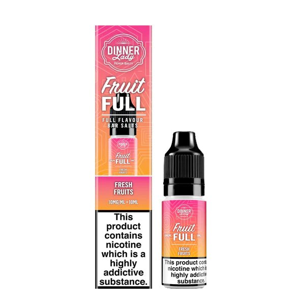 Dinner Lady Fruit Full Bar Salts fresh fruits 10ml nic salt bottle with packaging on white background - uk vape sale