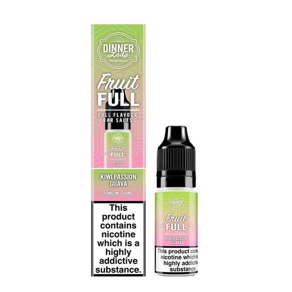 Dinner Lady Fruit Full Bar Salts full kiwi passion guava 10ml nic salt bottle with packaging on white background - uk vape sale