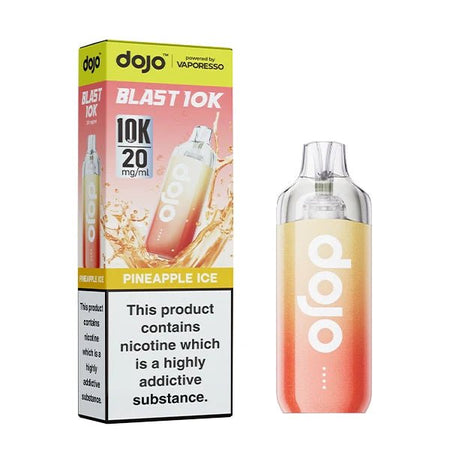 Dojo Blast 10K vape kit pineapple ice device and packaging on a white background - uk vape sales