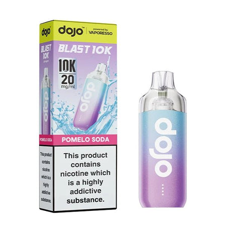 Dojo Blast 10K vape kit pomelo soda device and packaging on a white background - uk vape sales