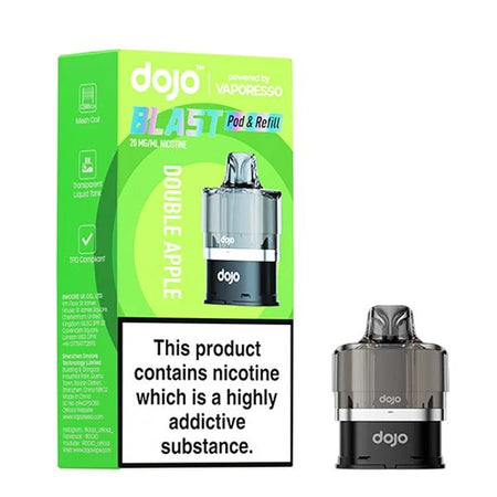 Dojo Blast 6000 Refill Pods double apple with packaging on a white background - uk vape sales