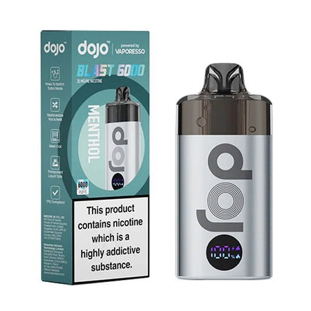 Dojo Blast 6000 Vape Kit menthol device and packaging on a white background - uk vape sales