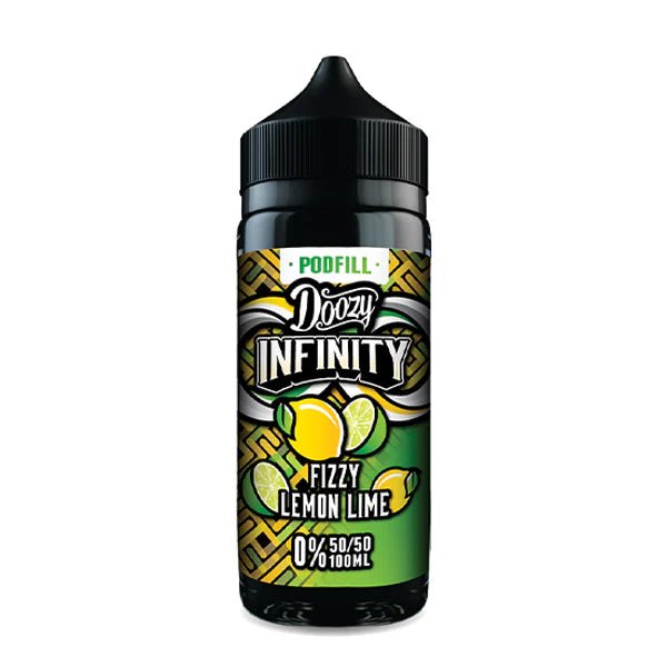 Doozy Infinity Pod Fill E-Liquid fizzy lemon lime 100ml shortfill bottle on white background - UK vape sales