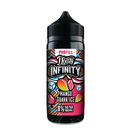 Doozy Infinity Pod Fill E-Liquid mango guava ice 100ml shortfill bottle on white background - UK vape sales