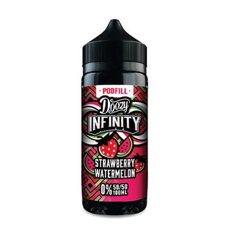 Doozy Infinity Pod Fill E-Liquid strawberry watermelon 100ml shortfill bottle on white background - UK vape sales