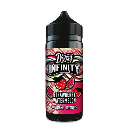 Doozy Infinity E-Liquid strawberry watermelon 100ml shortfill bottle on white background - uk vape sales