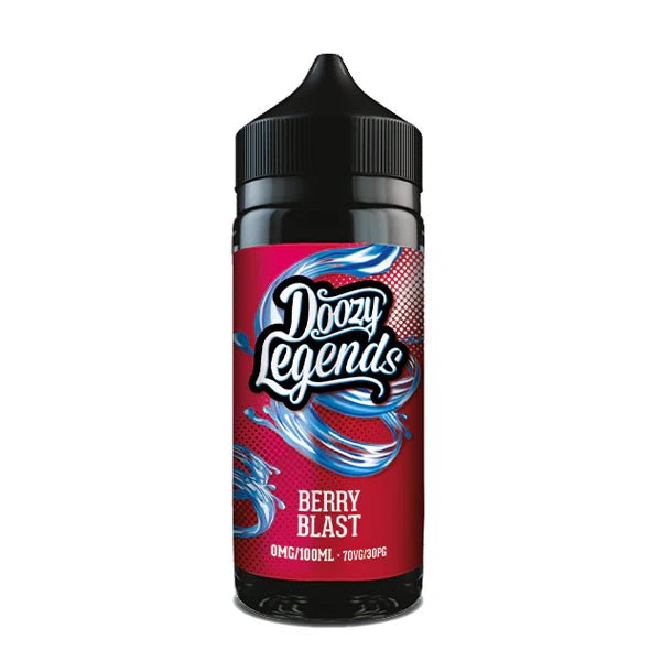 Doozy Legends E-Liquid berry blast 100ml shortfill bottle on white background - uk vape sales