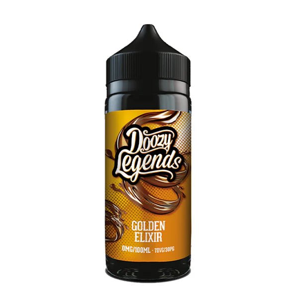 Doozy Legends E-Liquid goldon elixir 100ml shortfill bottle on white background - uk vape sales