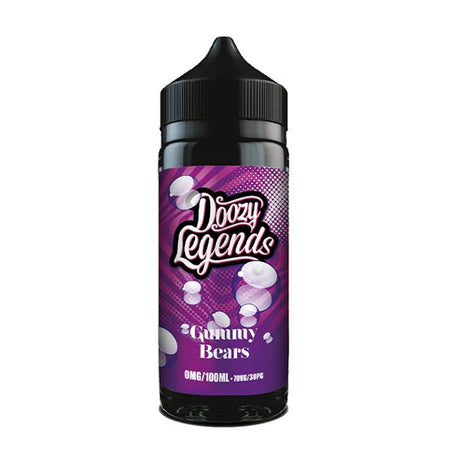 Doozy Legends E-Liquid gummy bears 100ml shortfill bottle on white background - uk vape sales