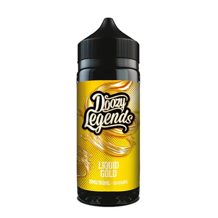 Doozy Legends E-Liquid liquid gold 100ml shortfill bottle on white background - uk vape sales