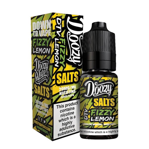 Doozy Nic Salts fizzy lemon 10ml nic salt bottle and packaging on a white background - uk vape sales
