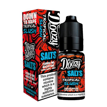 Doozy Nic Salts tropical slush 10ml nic salt bottle and packaging on a white background - uk vape sales